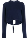 CHLOÉ BACK TIE CROPPED JUMPER