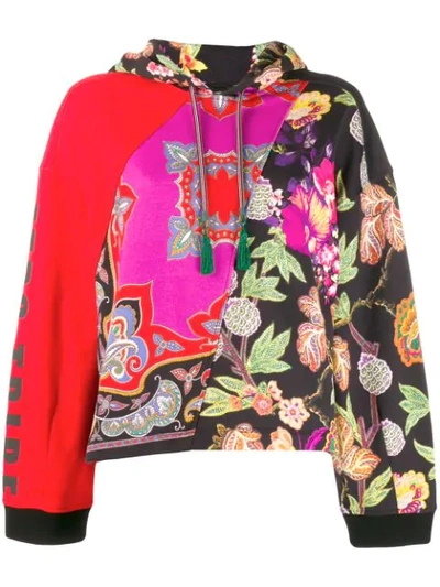 Etro Floral-paisley Patchwork Tribe Hoodie In Multi