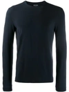 Giorgio Armani Virgin Wool Crew-neck Sweater In Blue