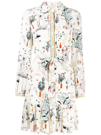 Tory Burch Cora Dress - 白色 In Ivory Poetry Of Things