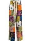 LOEWE LOEWE PATCHWORK PRINT TROUSERS - 绿色