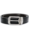 Montblanc Reversible Leather Belt In Black