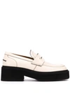 Marni Ribbed-midsole Leather Loafers In White