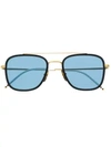 Thom Browne Pilot-frame Tinted Sunglasses In Blue