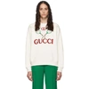 Gucci White Tennis Logo Sweatshirt In Ivory