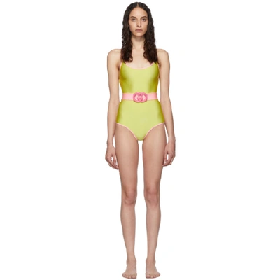 Gucci Yellow Plexi Belt One Piece In 7773 Butter