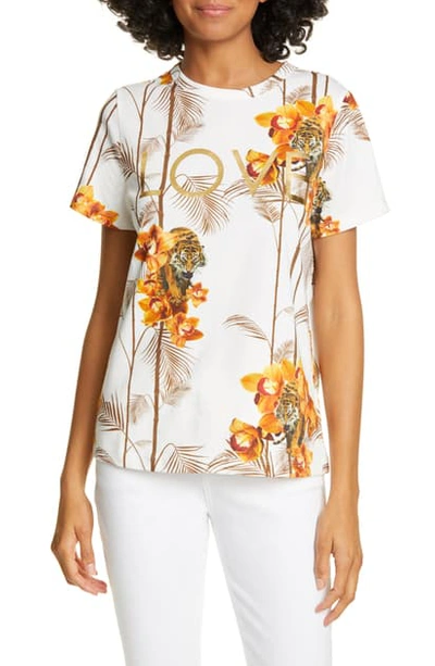Ted Baker Viiolot Print Tee In White