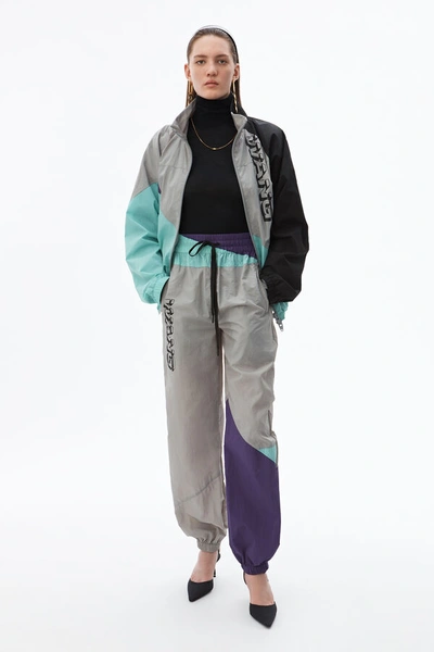 Alexander Wang Wash + Go Nylon Colorblock Jacket In Aloe Multi