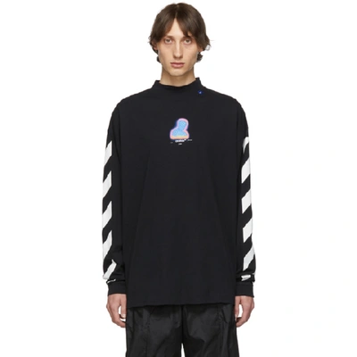 Off-white Diagonal Striped Long-sleeve Tee - 黑色 In Black