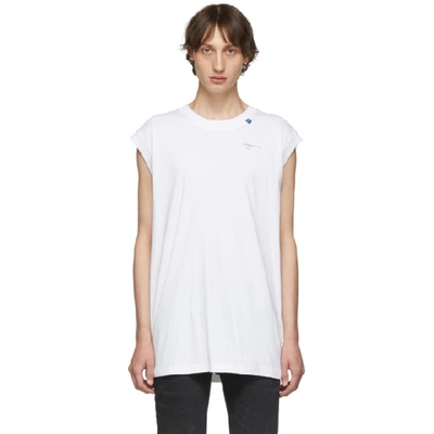 Off-white White And Silver Unfinished Tank Top In Wht Sil