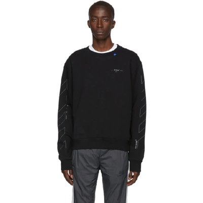 Off-white Men's Unfinished Logo Crewneck Sweatshirt In Black