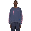 OFF-WHITE BLUE & PINK OVERSIZED DIAG MARIANA DE SILVA SWEATSHIRT