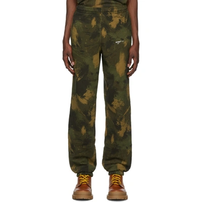 Off-white Green Paintbrush Camo Lounge Trousers In Camou