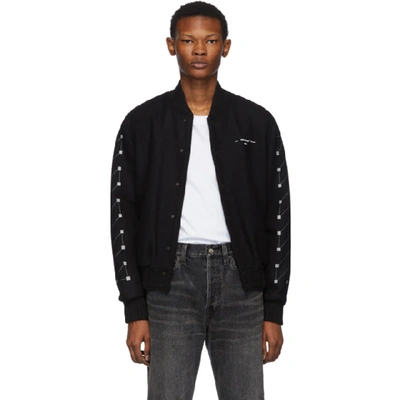 Off-white Zipped Printed Bomber Jacket - 黑色 In Black,silver