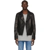 OFF-WHITE OFF-WHITE BLACK LEATHER SLIM BIKER JACKET