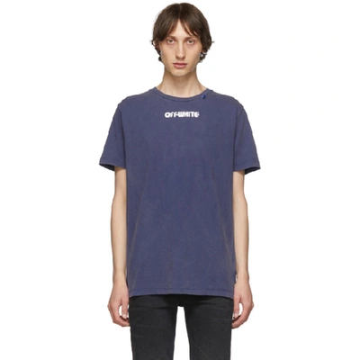 Off-white Skeleton Print Short-sleeve T-shirt - 蓝色 In Purple