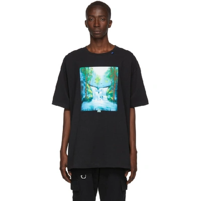 Off-white Waterfall Graphic Oversize T-shirt In Black