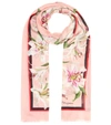 Dolce & Gabbana Floral Cashmere-blend Scarf In Pink