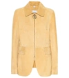 BURBERRY MONOGRAM SUEDE RIDING JACKET,P00400028