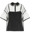 RED VALENTINO EMBELLISHED SILK-ORGANZA BLOUSE,P00400509