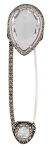 ALEXANDER MCQUEEN ALEXANDER MCQUEEN DROP SHAPED GEM SAFETY PIN BROOCH