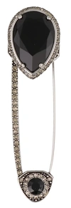 ALEXANDER MCQUEEN ALEXANDER MCQUEEN DROP SHAPED GEM SAFETY PIN BROOCH