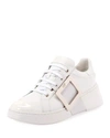 Roger Vivier Viv Skate Metal Buckle Trainers In White