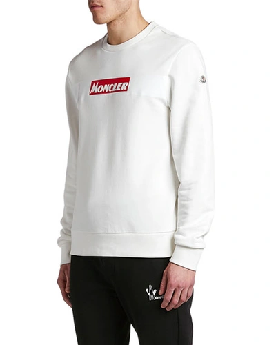 Moncler Logo-print Cotton-jersey Sweatshirt In White