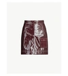 GANNI HIGH-WAIST FAUX-PATENT MINI SKIRT