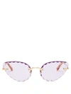 Chloé Rosie Gold-tone Cat Eye Sunglasses In Purple