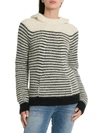 SAINT LAURENT STRIPED SWEATER WITH HOOD,10981187