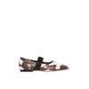 BURBERRY Logo detail cow print leather flats