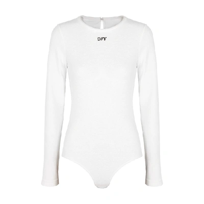 Off-white Ivory Stretch-fleece Bodysuit In White And Other
