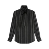 ALTUZARRA Visage striped metallic-weave blouse