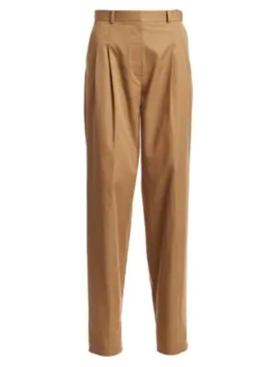 The Row Moi Cotton Trousers In Camel