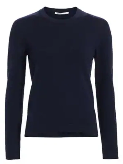 Agnona Cashmere Long-sleeve Sweater In Navy