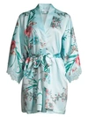 IN BLOOM Lace-Trim Floral Satin Robe