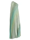 MISSONI Plissé Lamé One-Shoulder Gown