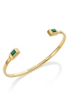 Monica Vinader Baja Deco Wrist Cuff In Green Onyx