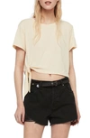 Allsaints Tujen Tie Hem Crop Tee In Yellow