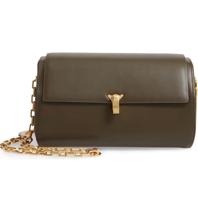 The Volon Po Trunk Leather Shoulder Bag - Green In Black