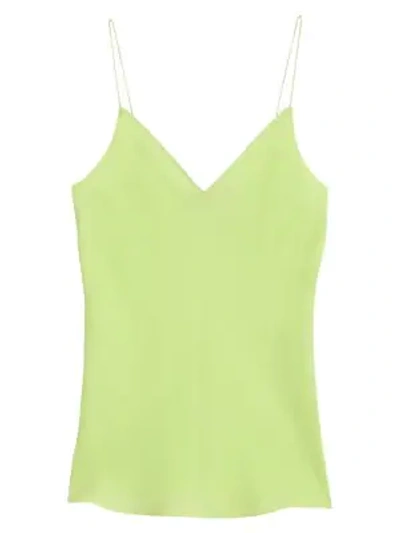 Theory Easy Neon Silk Camisole In Neon Green