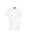 Polo Ralph Lauren Logo Detail Cotton Piqué Polo Shirt In White