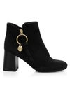 SEE BY CHLOÉ Louise Block-Heel Suede Ankle Boots