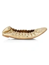 SEE BY CHLOÉ JANE METALLIC LEATHER BALLET FLATS