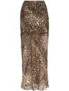 NILI LOTAN ELLA LEOPARD PRINT MAXI SKIRT