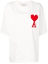 Ami Alexandre Mattiussi Tee With Big Ami Coeur Patch In Neutrals