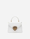 Dolce & Gabbana Medium Devotion Bag In Smooth Calfskin In White