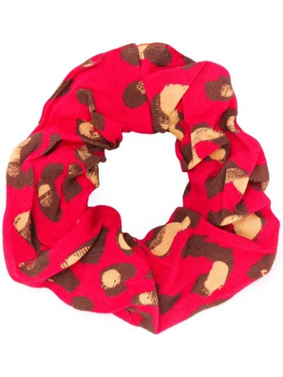 Andamane Leopard Pattern Hair Band In Red