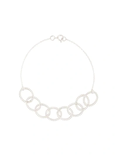 Natalie Marie Dotted Oval Chain Bracelet In Silver